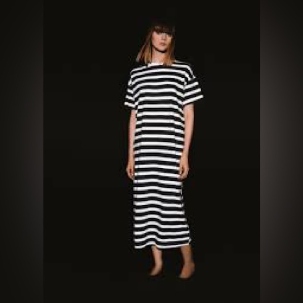 Zara striped dress with washed effect